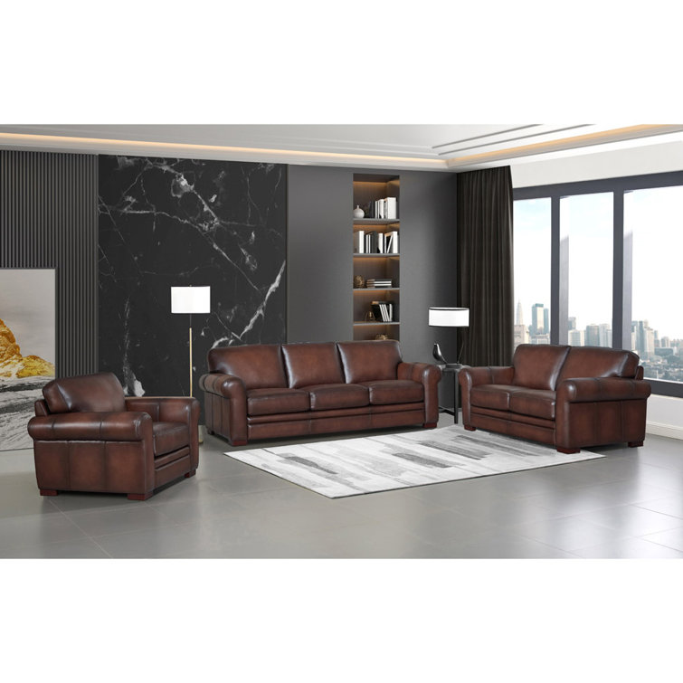 Red Barrel Studio?? 3 Piece Leather Living Room Set & Reviews Wayfair